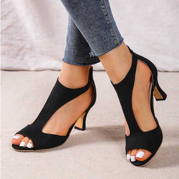 Sandalias de Tacón con Cierre Trasero para Mujer