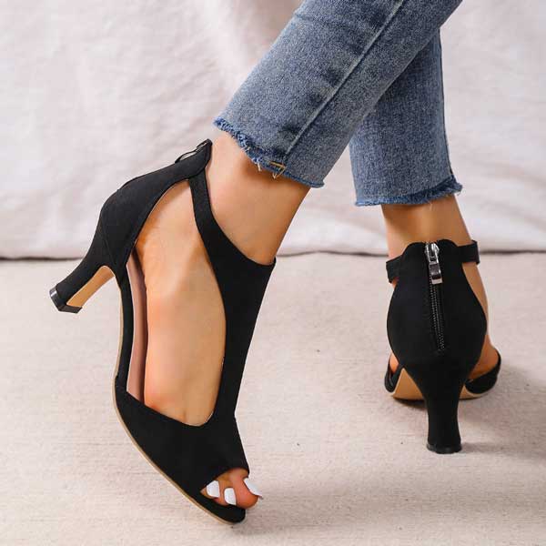 Sandalias de Tacón con Cierre Trasero para Mujer