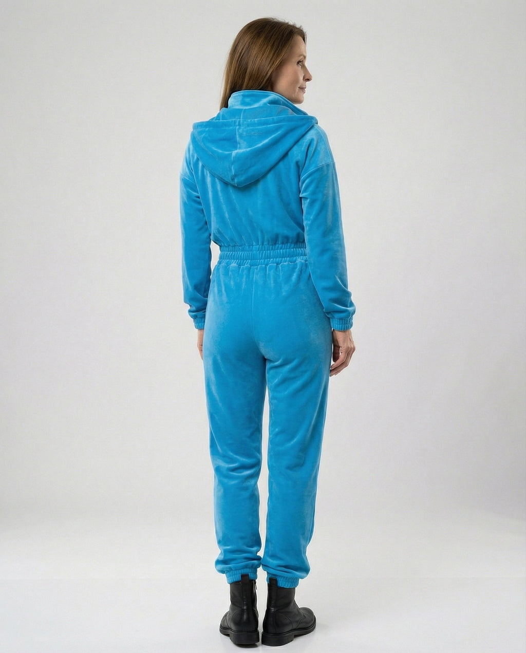 Mono Casual con Capucha de Mezcla de Algodón para Mujer