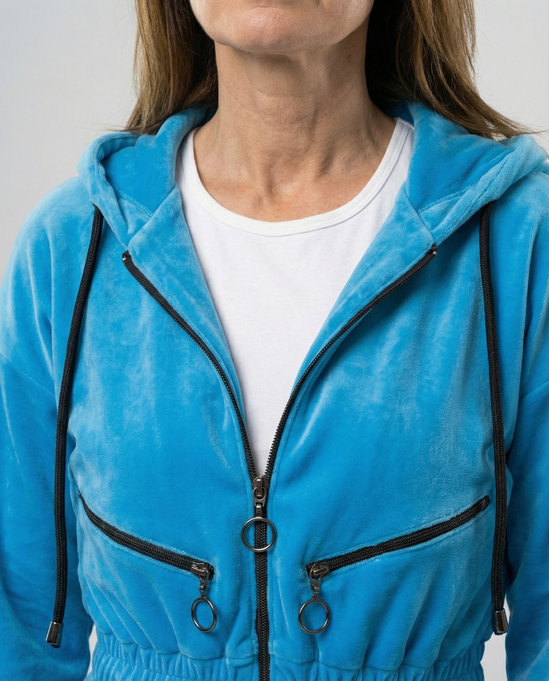 Mono Casual con Capucha de Mezcla de Algodón para Mujer