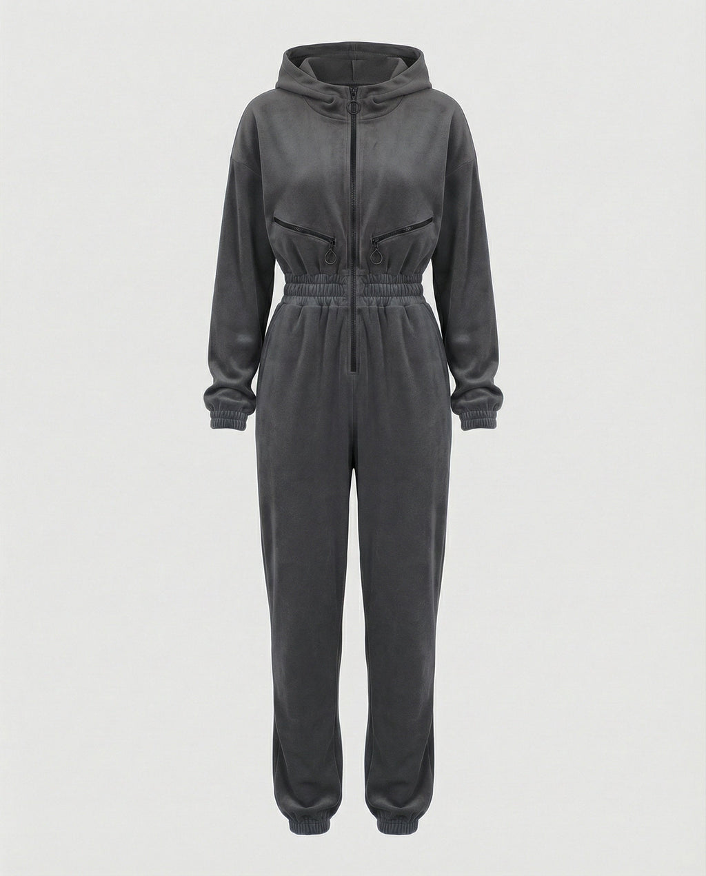 Mono Casual con Capucha de Mezcla de Algodón para Mujer