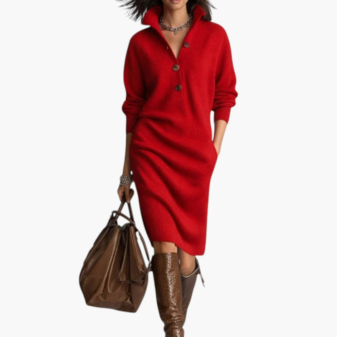 Oversized Ribbed Sweater Dress for Women