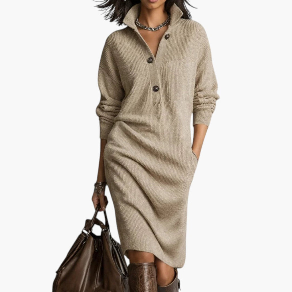 Oversized Ribbed Sweater Dress for Women