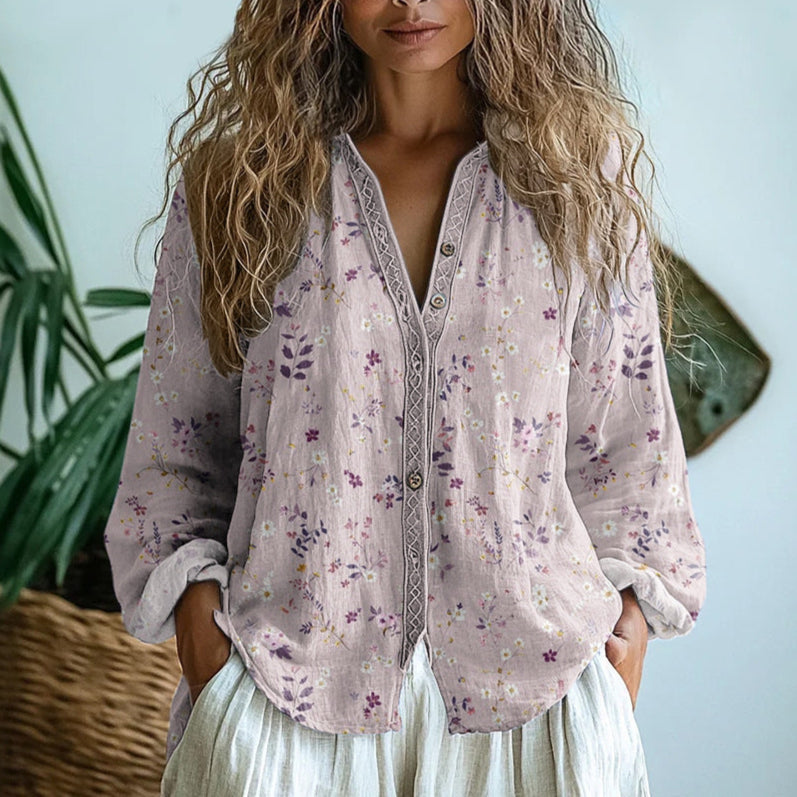 Blusa Estampada de Hojas para Mujer | Ideal para el Día a Día