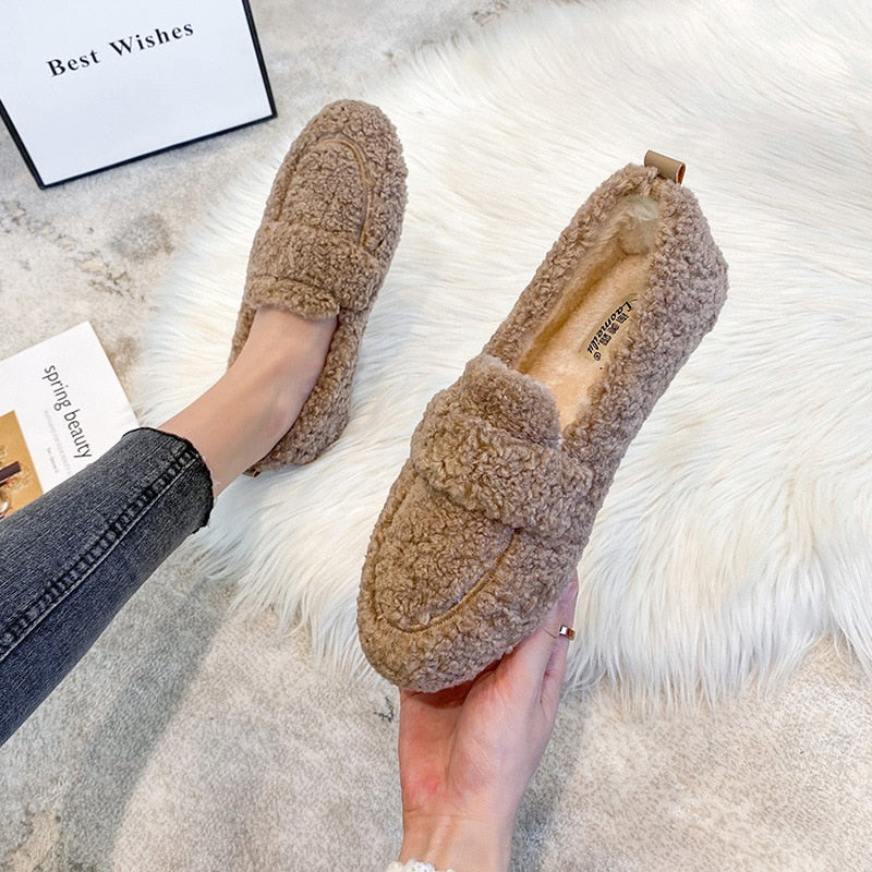 Zapatos Planos de Felpa para Mujer