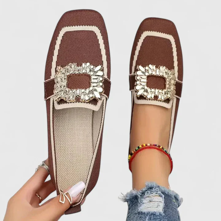 Zapatos Planos con Apliques de Piedras para Mujer