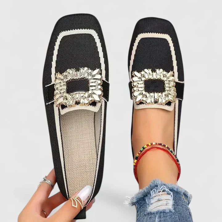 Zapatos Planos con Apliques de Piedras para Mujer