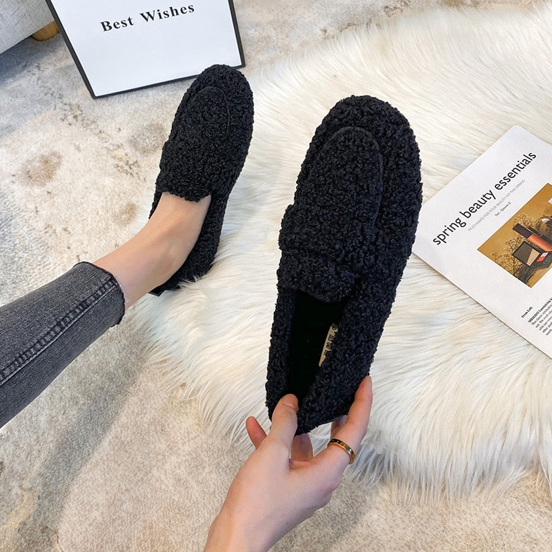 Zapatos Planos de Felpa para Mujer