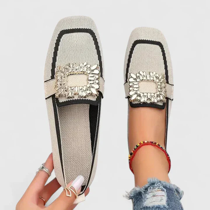Zapatos Planos con Apliques de Piedras para Mujer