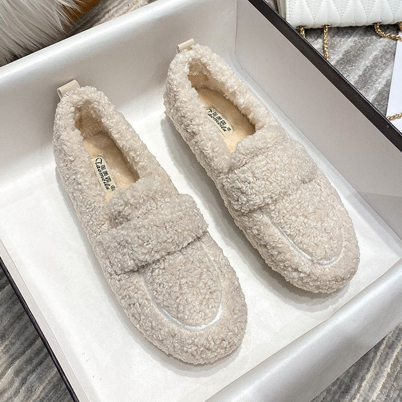 Zapatos Planos de Felpa para Mujer