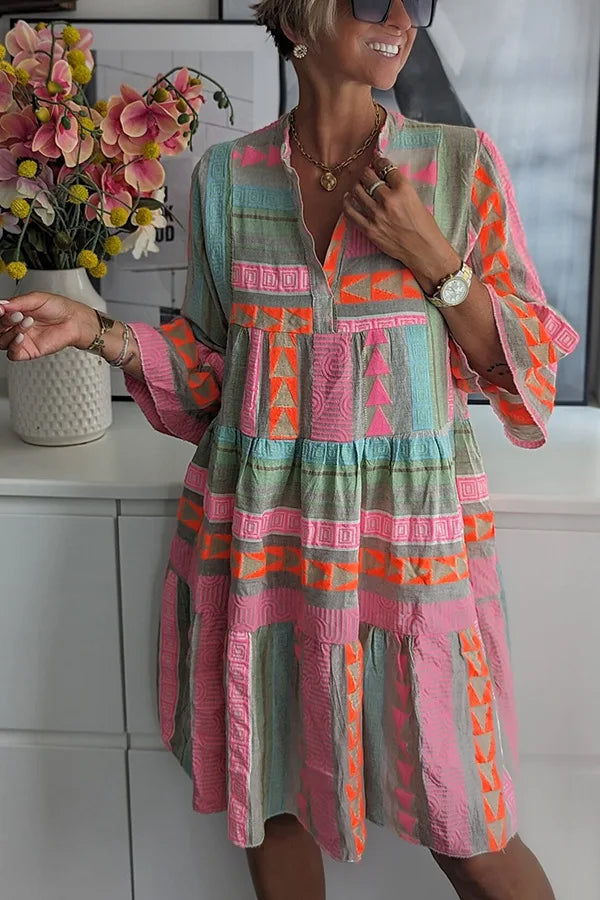 Vestido Primaveral de Manga Tres Cuartos para Mujeres