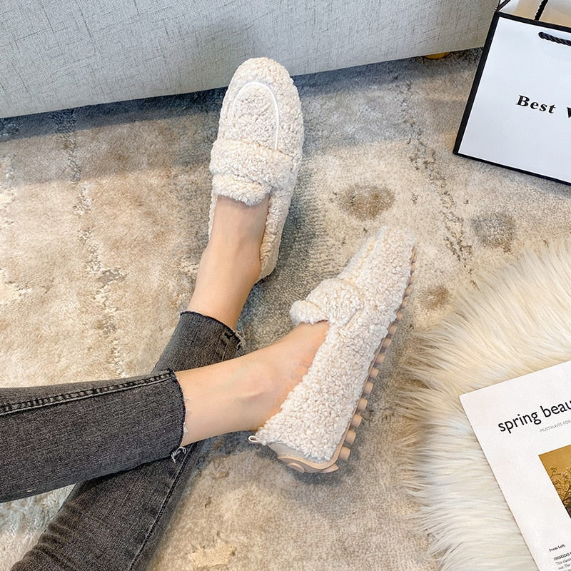 Zapatos Planos de Felpa para Mujer