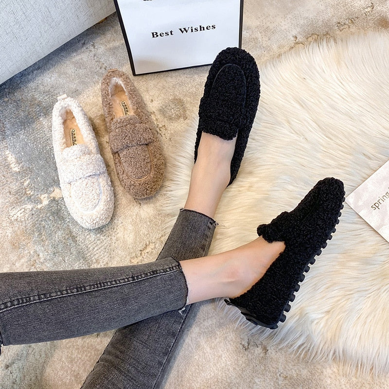 Zapatos Planos de Felpa para Mujer