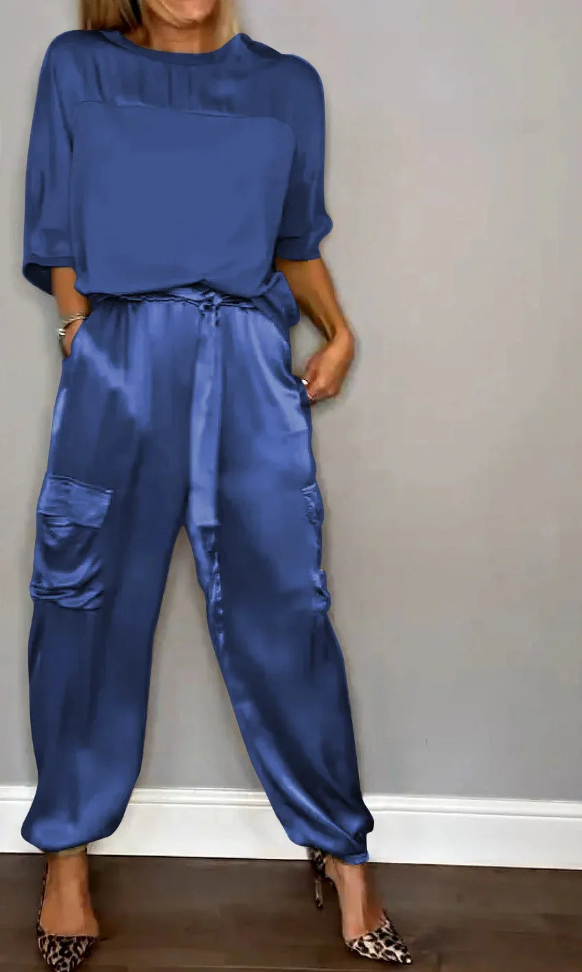 Conjunto de dos piezas de satén para Mujer