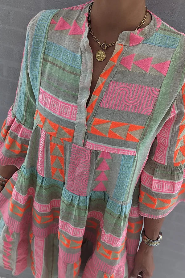 Vestido Primaveral de Manga Tres Cuartos para Mujeres