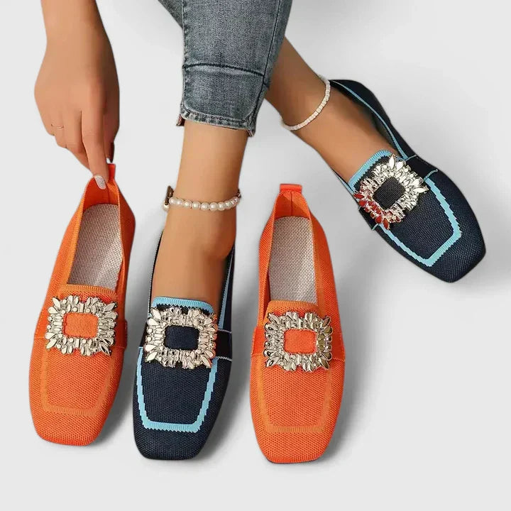 Zapatos Planos con Apliques de Piedras para Mujer
