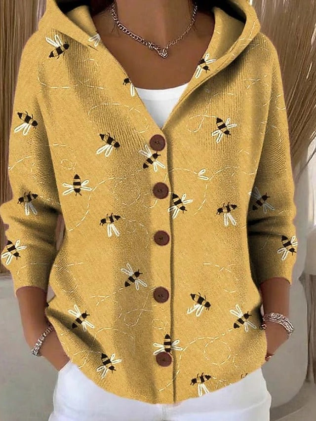 Cárdigan Largo Estampado 3D para Mujer
