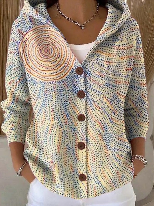 Cárdigan Largo Estampado 3D para Mujer