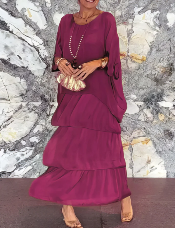 Vestido Maxi de Manga Murciélago para Mujer | Ideal para el Día a Día