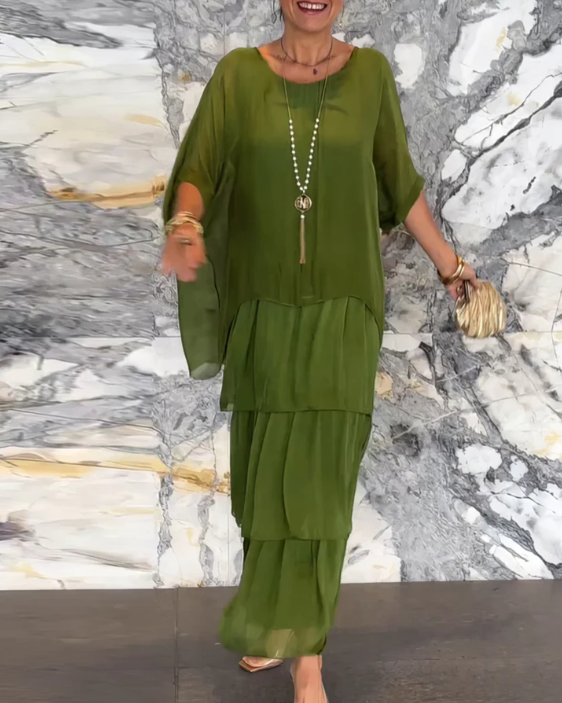 Vestido Maxi de Manga Murciélago para Mujer | Ideal para el Día a Día