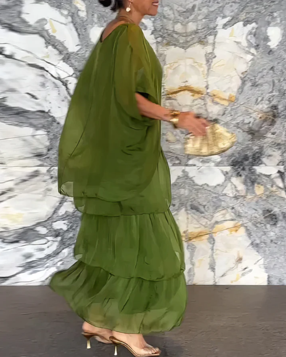Vestido Maxi de Manga Murciélago para Mujer | Ideal para el Día a Día