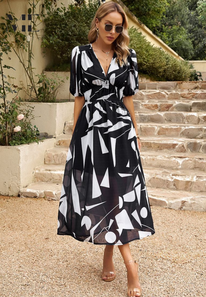 Vestido Largo Estampado para Mujer