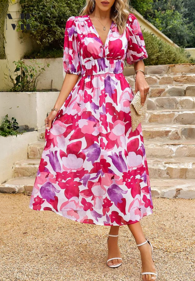 Vestido Largo Estampado para Mujer