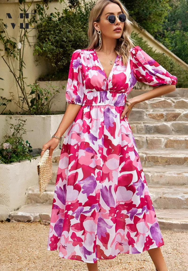 Vestido Largo Estampado para Mujer