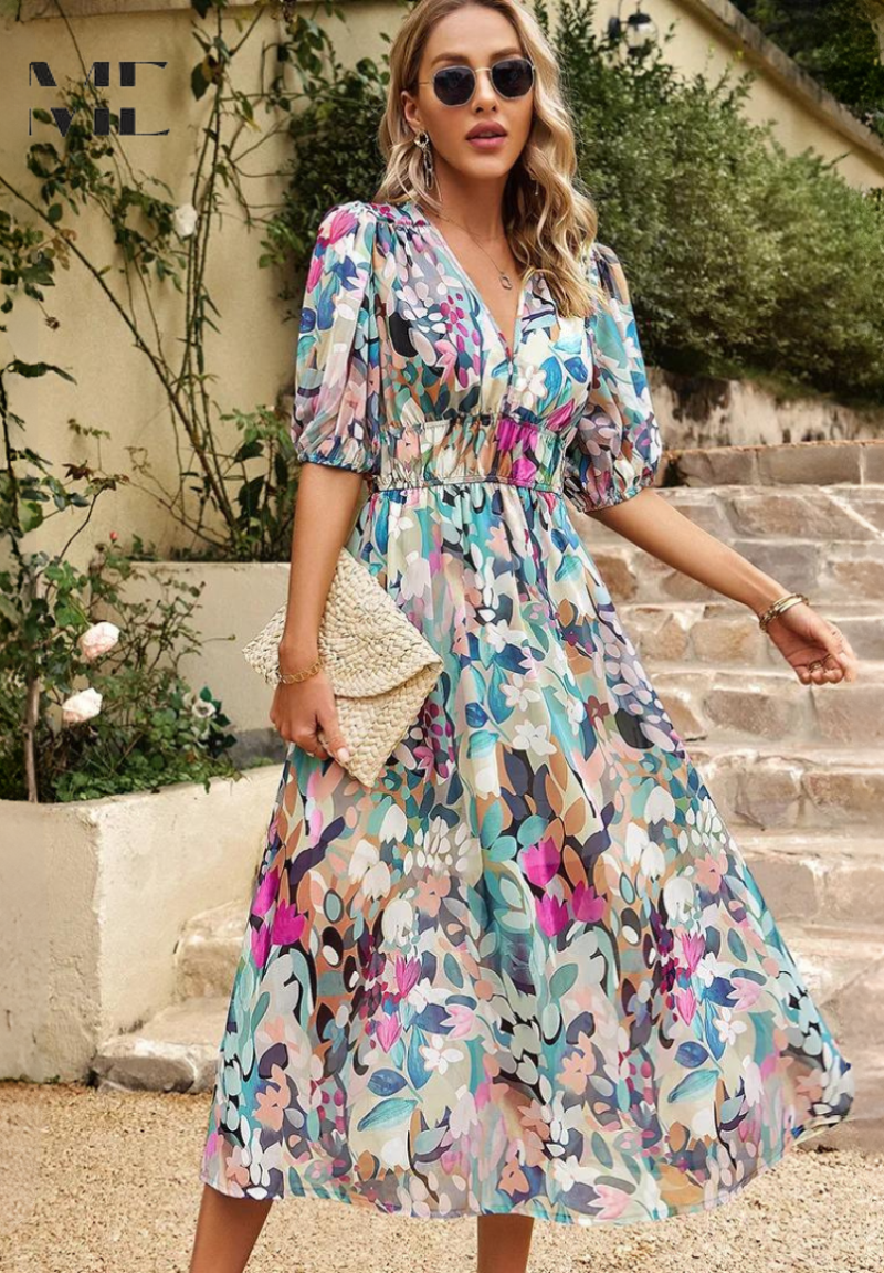 Vestido Largo Estampado para Mujer