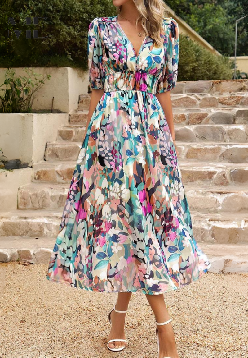 Vestido Largo Estampado para Mujer