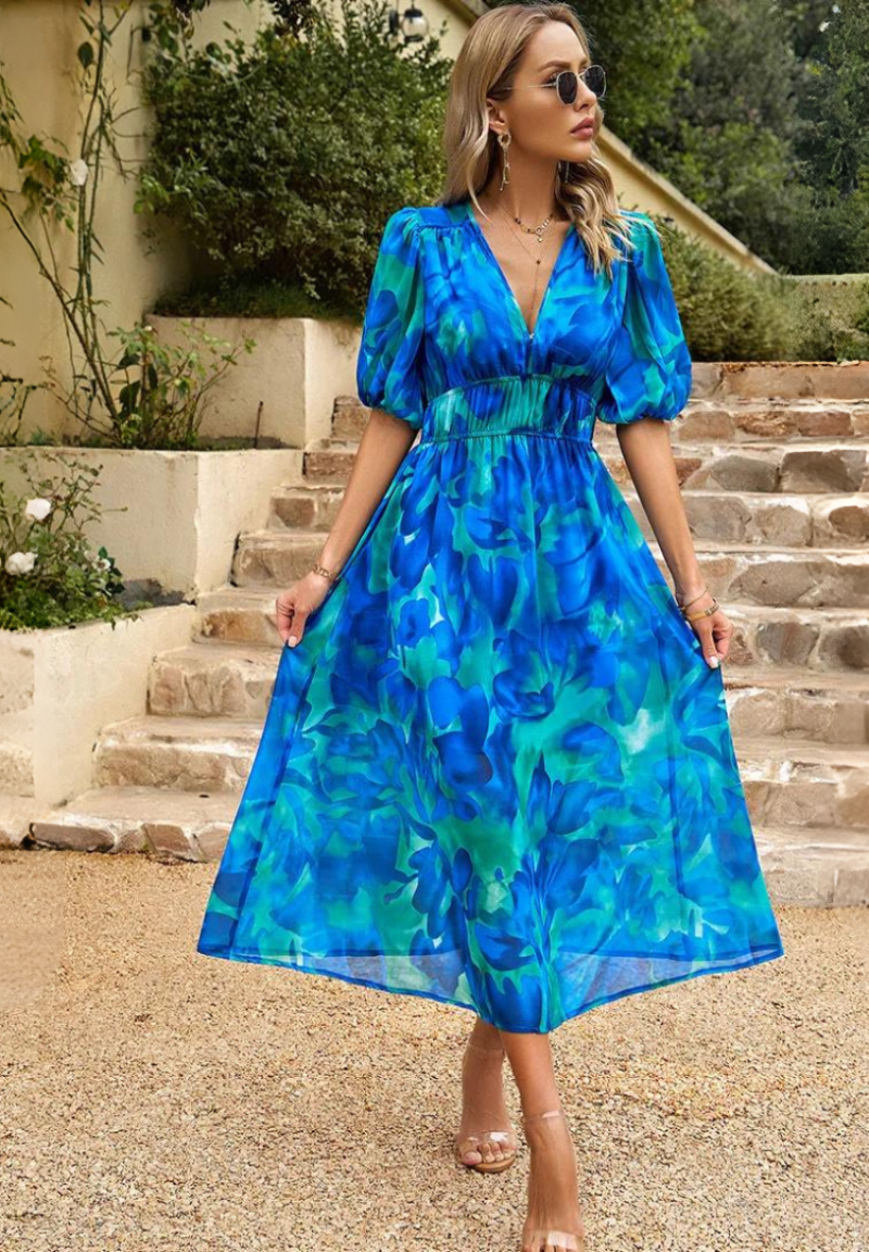 Vestido Largo Estampado para Mujer
