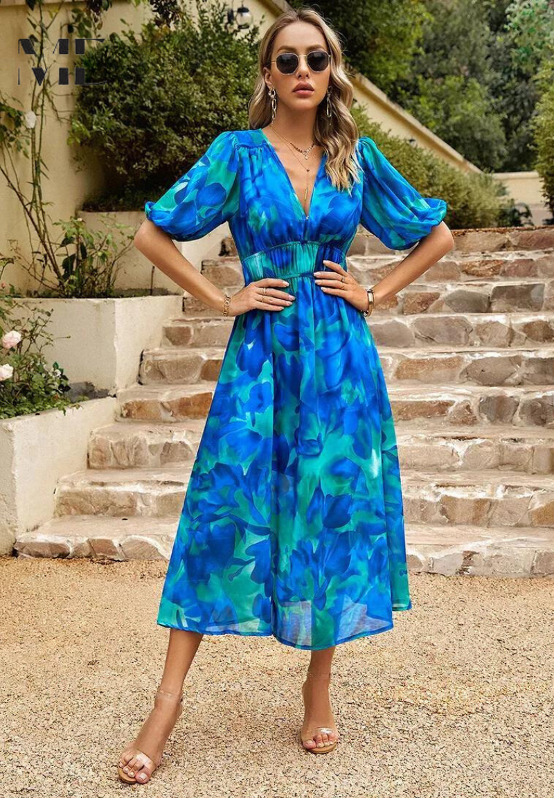 Vestido Largo Estampado para Mujer
