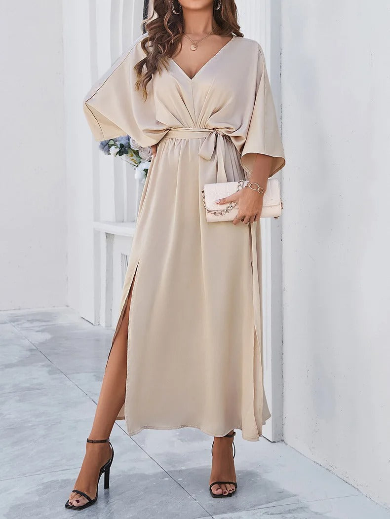 Vestido Midi V-Cuello para Mujer