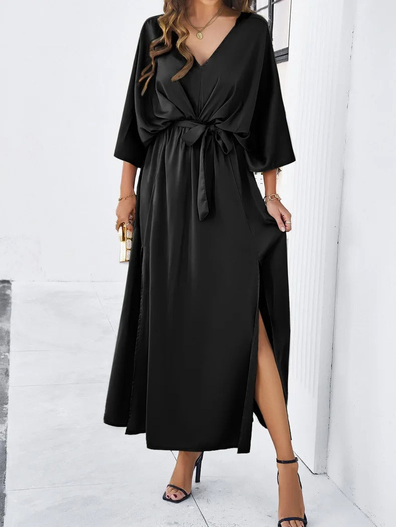 Vestido Midi V-Cuello para Mujer