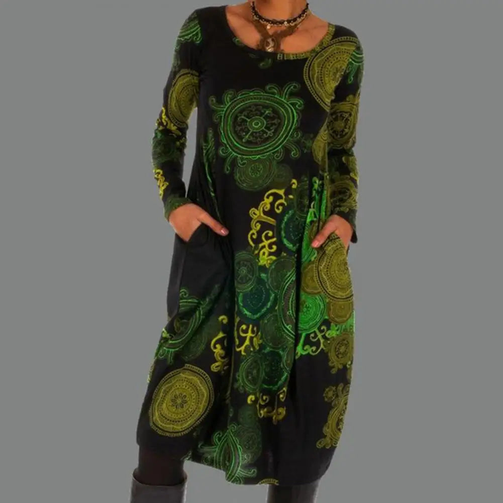 Midi bohemian dress for women