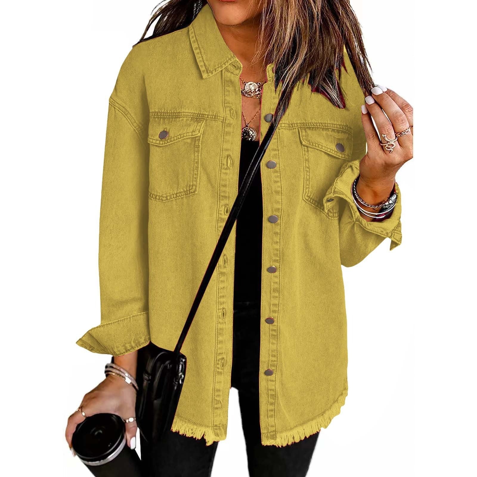 Chaqueta Camisera de Mezclilla Relajada para Mujer