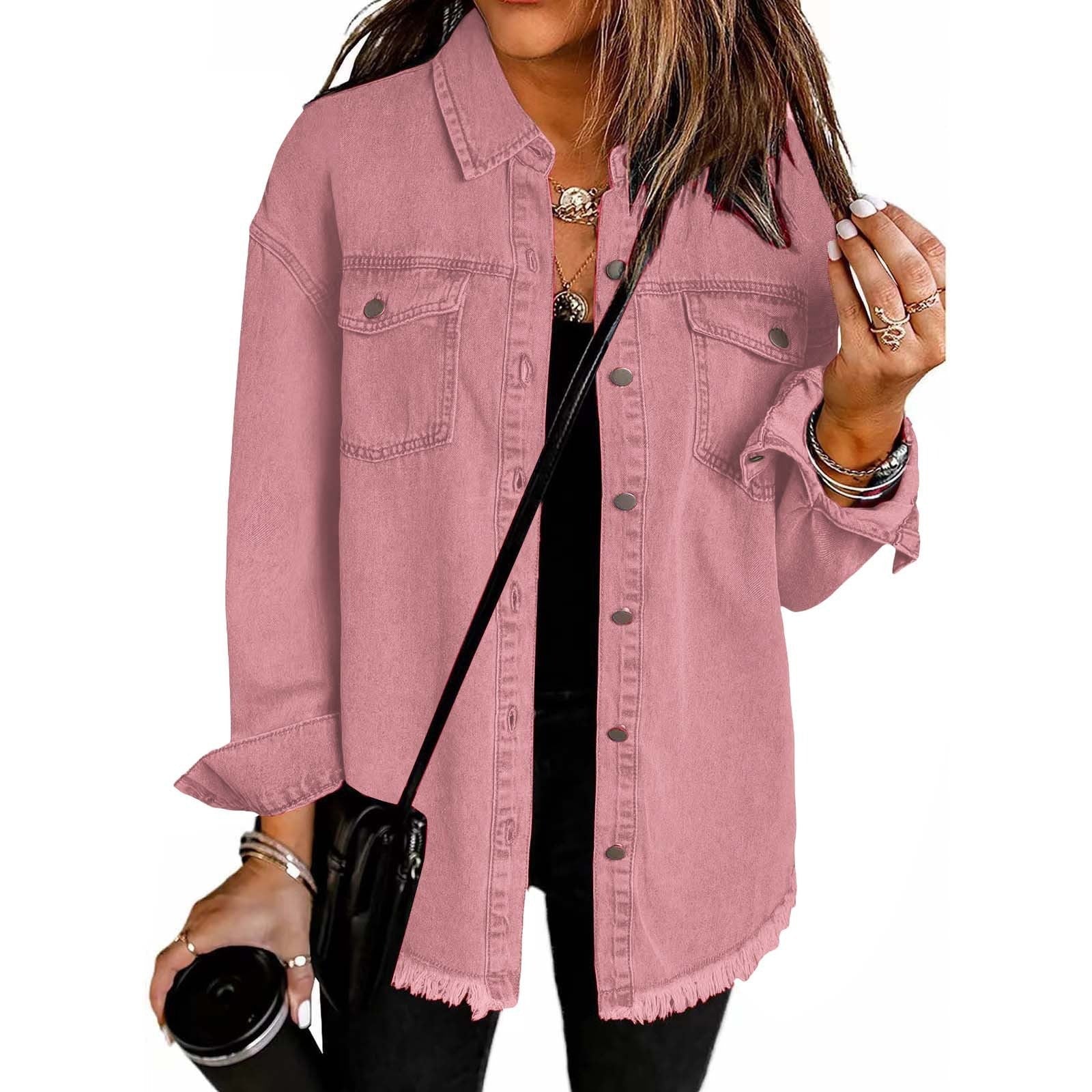 Chaqueta Camisera de Mezclilla Relajada para Mujer