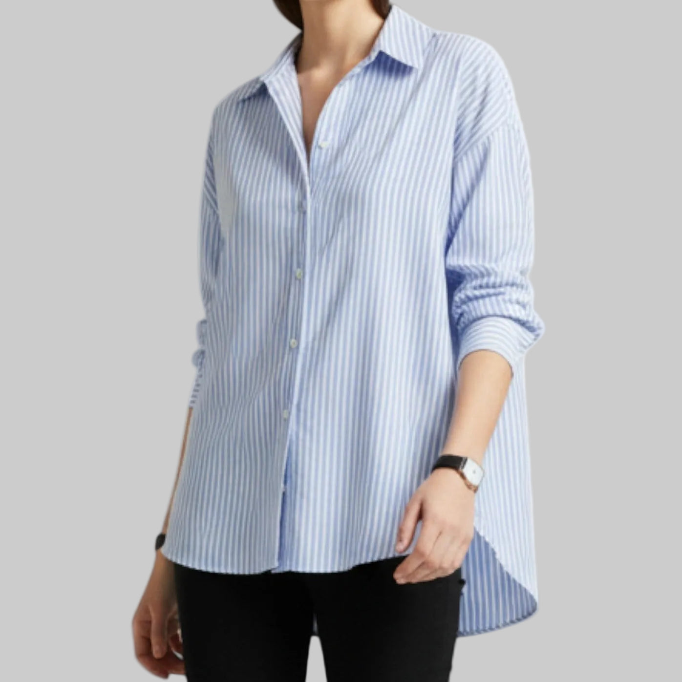 Blusa de Oxford para mujer con botones