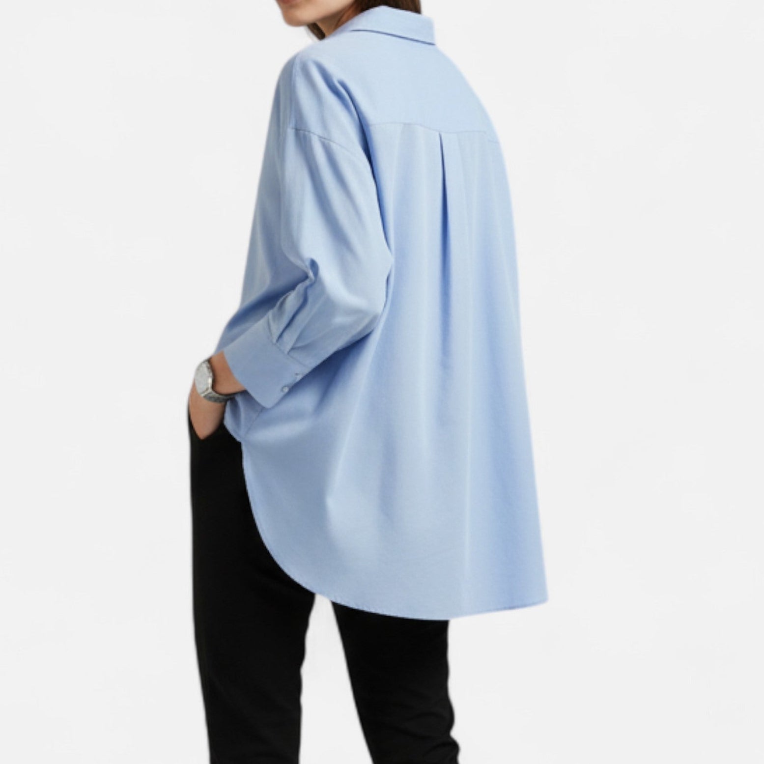 Blusa de Oxford para mujer con botones