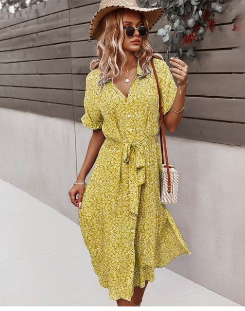 Vestido Midi Estampado para Mujer