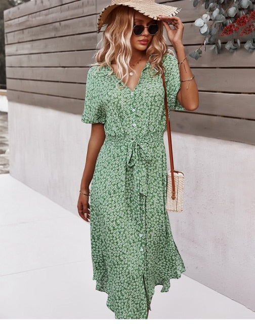 Vestido Midi Estampado para Mujer