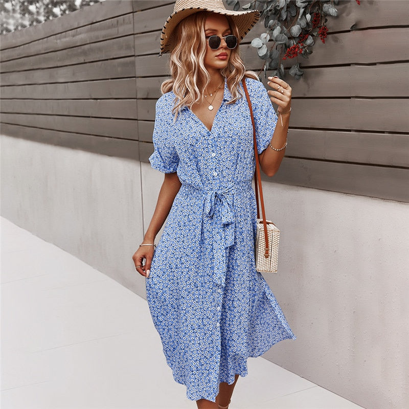 Vestido Midi Estampado para Mujer