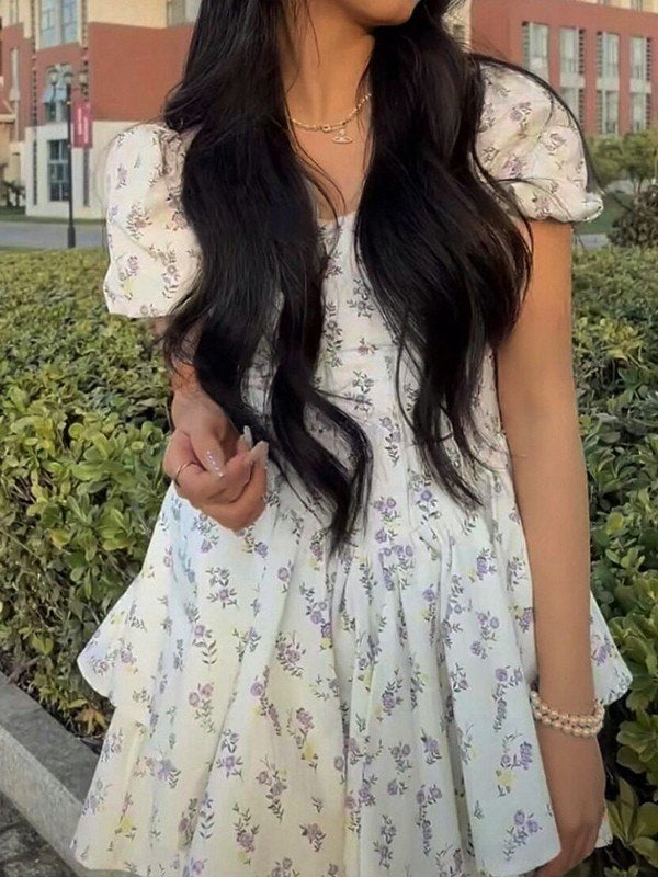 Vestido Mini de Cuello Cuadrado para Mujer