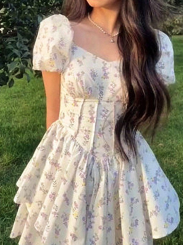 Vestido Mini de Cuello Cuadrado para Mujer