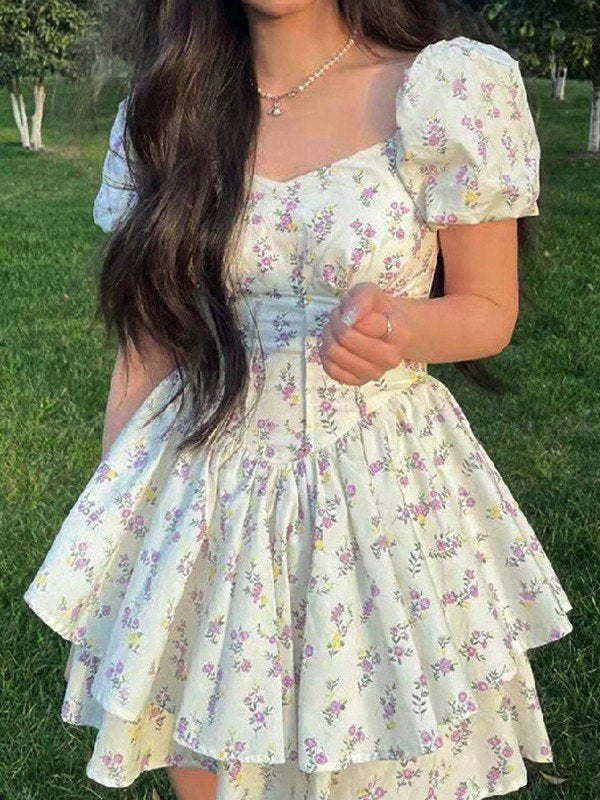 Vestido Mini de Cuello Cuadrado para Mujer
