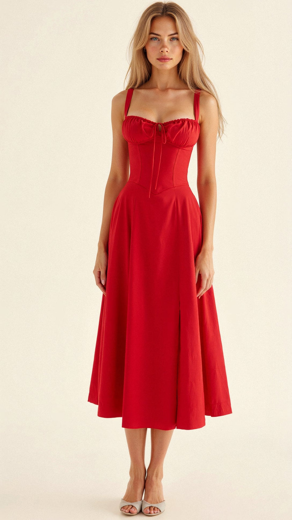 Vestido Midi Estampado con Tirantes para Mujer