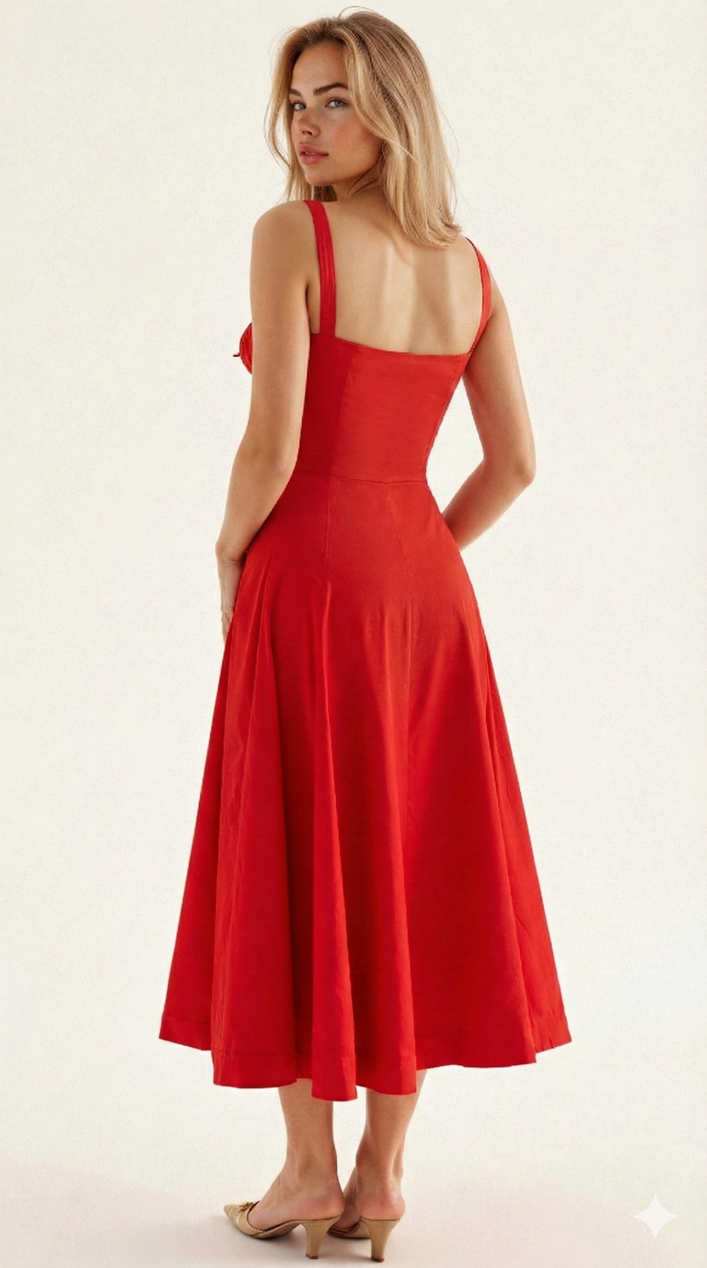 Vestido Midi Estampado con Tirantes para Mujer