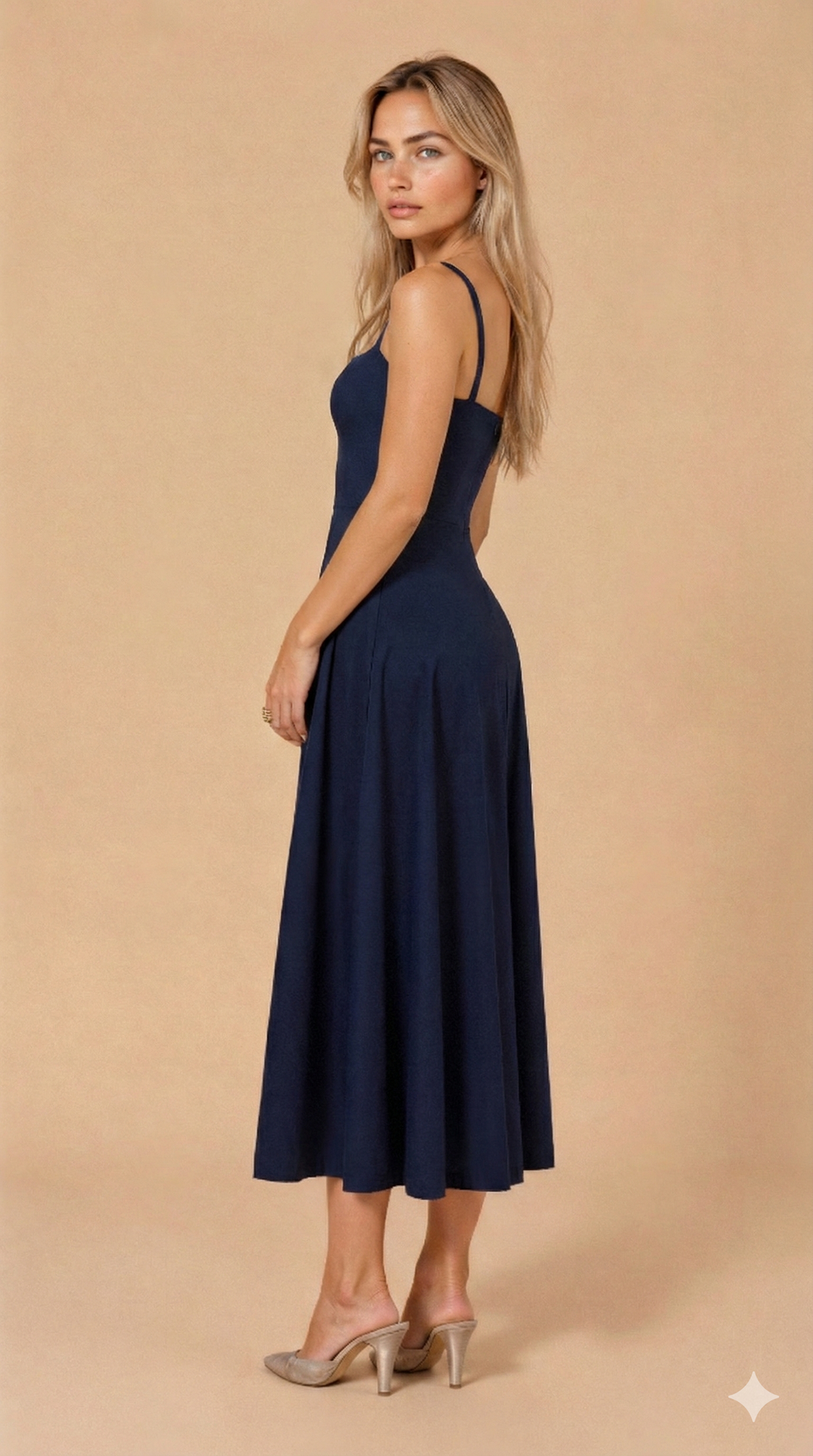 Vestido Midi Estampado con Tirantes para Mujer