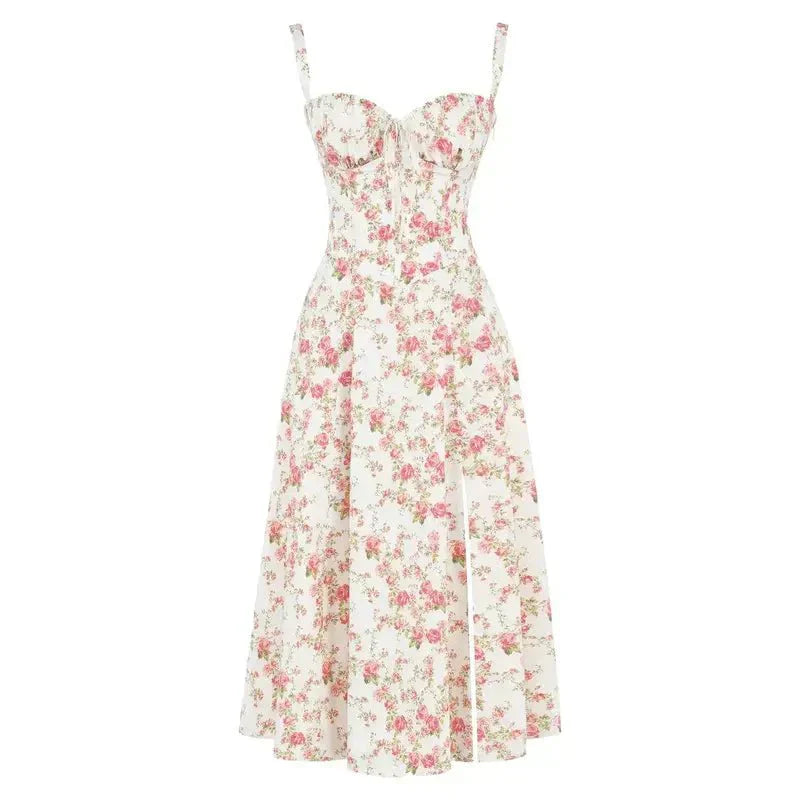 Vestido Midi Estampado con Tirantes para Mujer