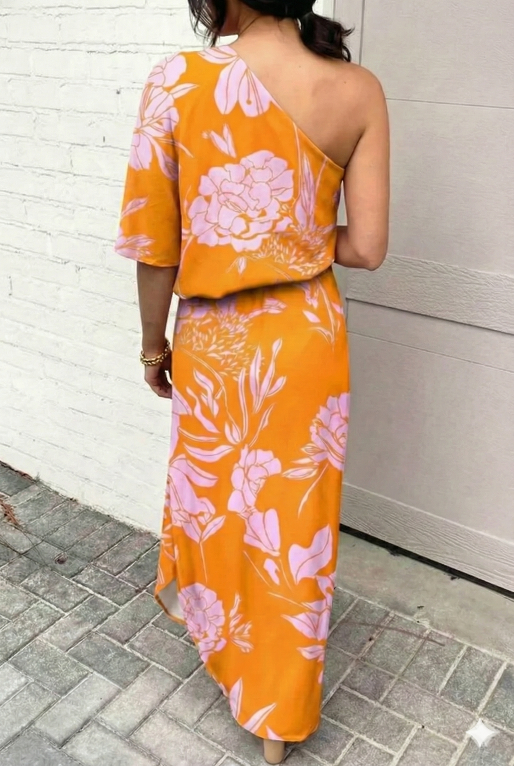 Vestido de Fiesta para Mujer de Corte Asimétrico con Estampado Floral